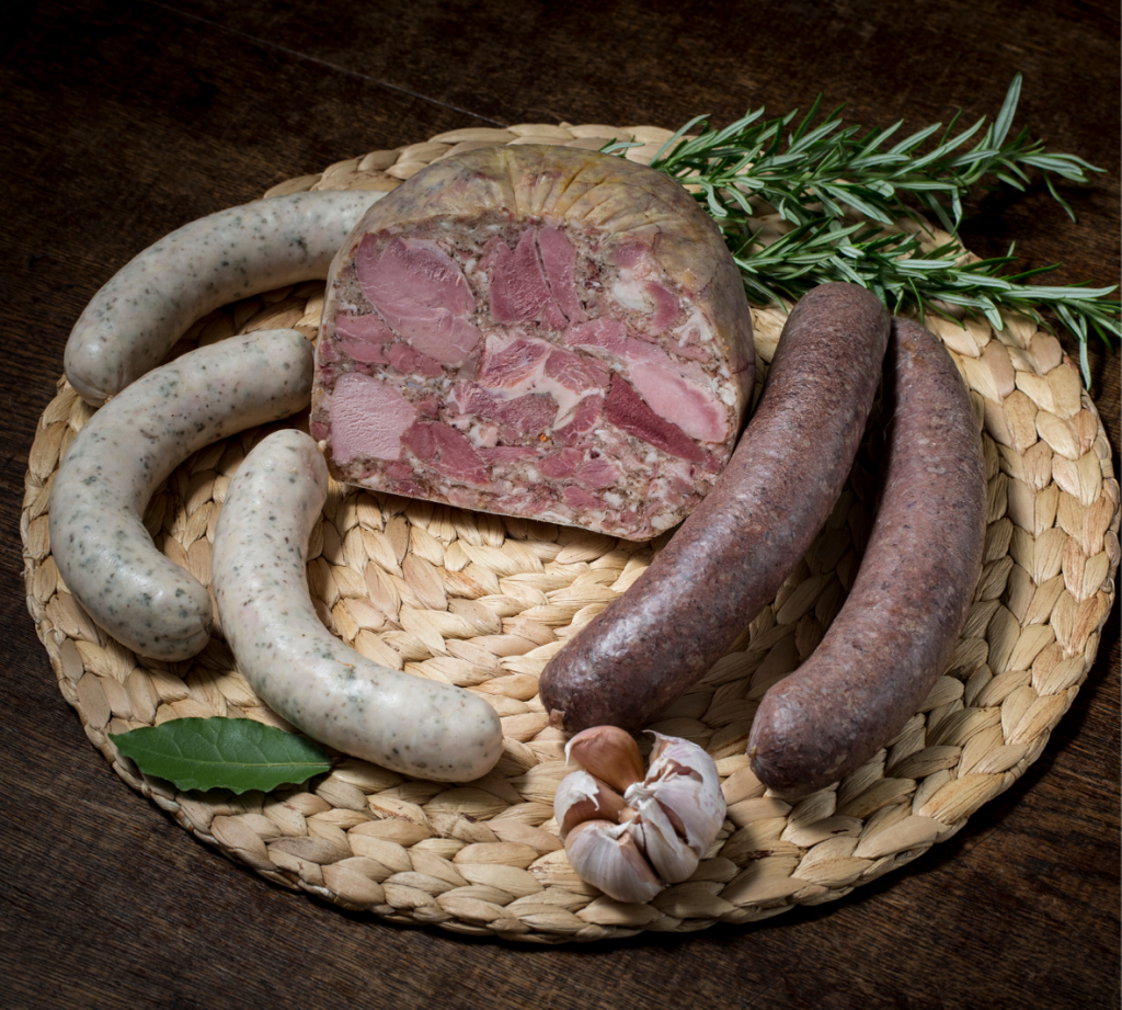Examples of dishes that include offal, like sausages or terrines for overall well-being